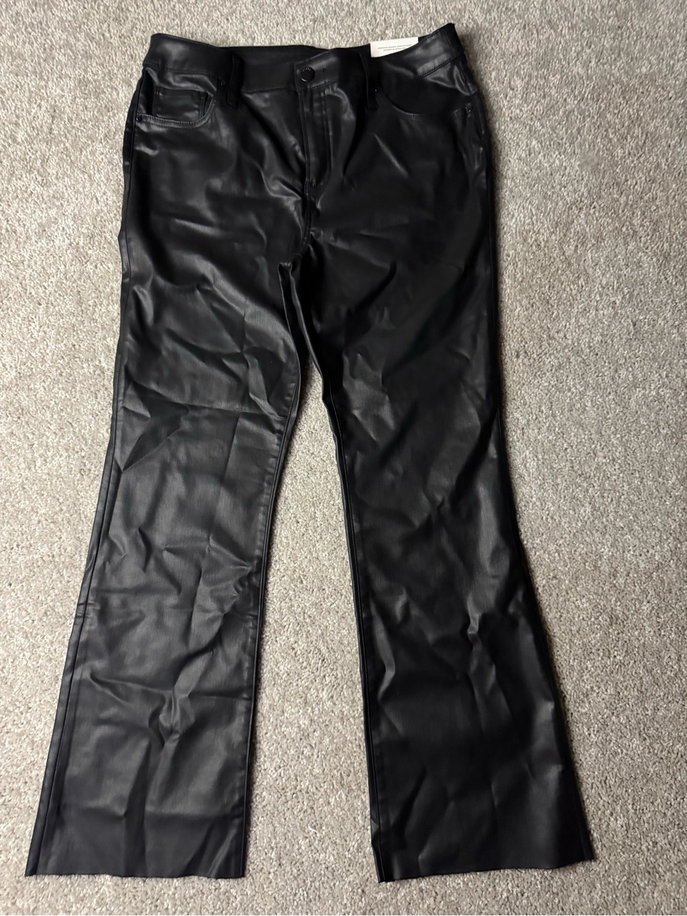 Chico's Black Faux Leather Girlfriend Flare Pants